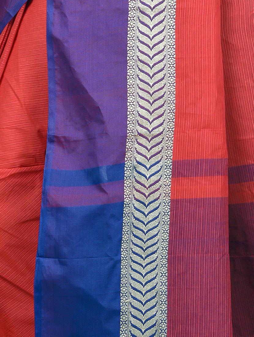 women red solid bordered saree with blouse - 20614042 - Standard Image - 2
