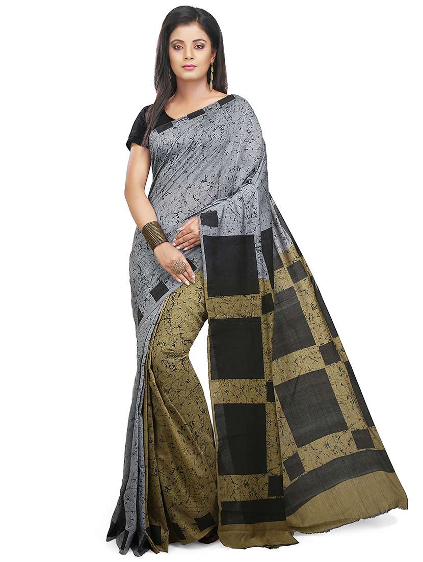 women multi color printed saree with blouse