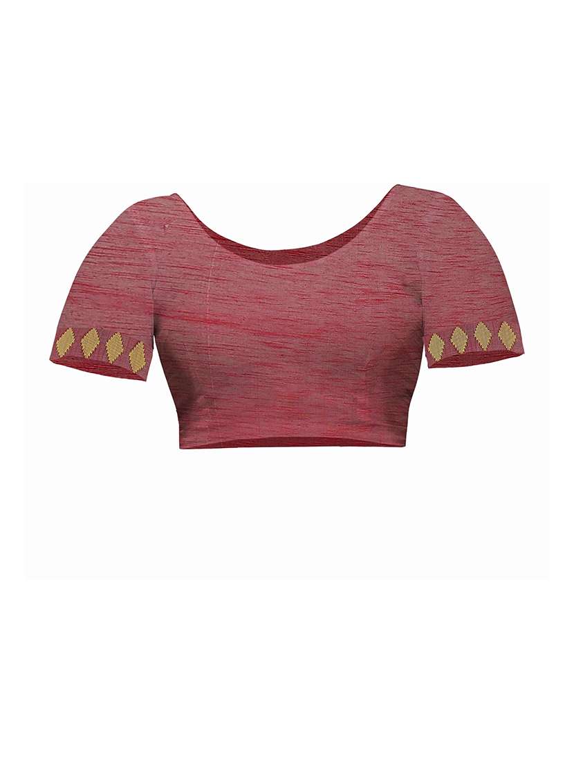 women navy blue self design handloom saree with blouse - 20614084 -  Standard Image - 2