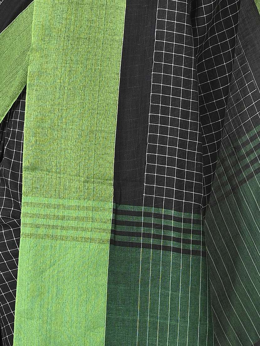 multi colored cotton blend handloom saree with blouse - 20614109 -  Standard Image - 2