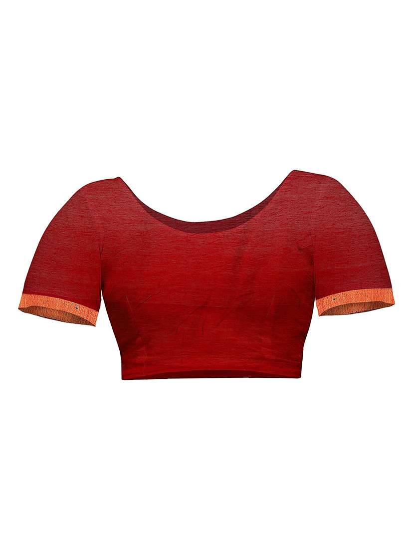 multi colored cotton blend handloom saree with blouse - 20614137 -  Standard Image - 2