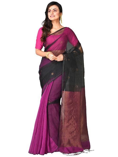 multi colored self design handloom saree with blouse - 20614144 - Standard Image - 0