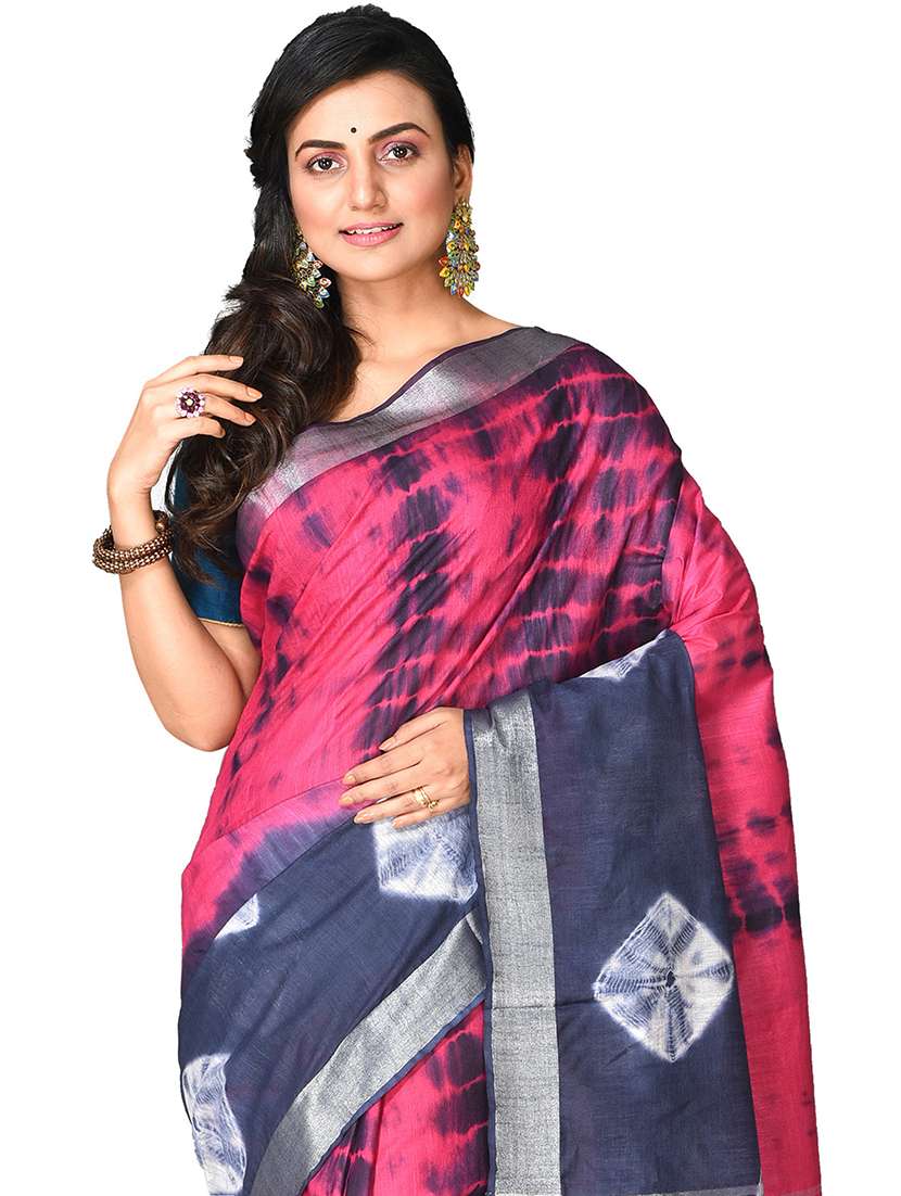 multi colored cotton blend handloom saree with blouse - 20614153 - Standard Image - 2