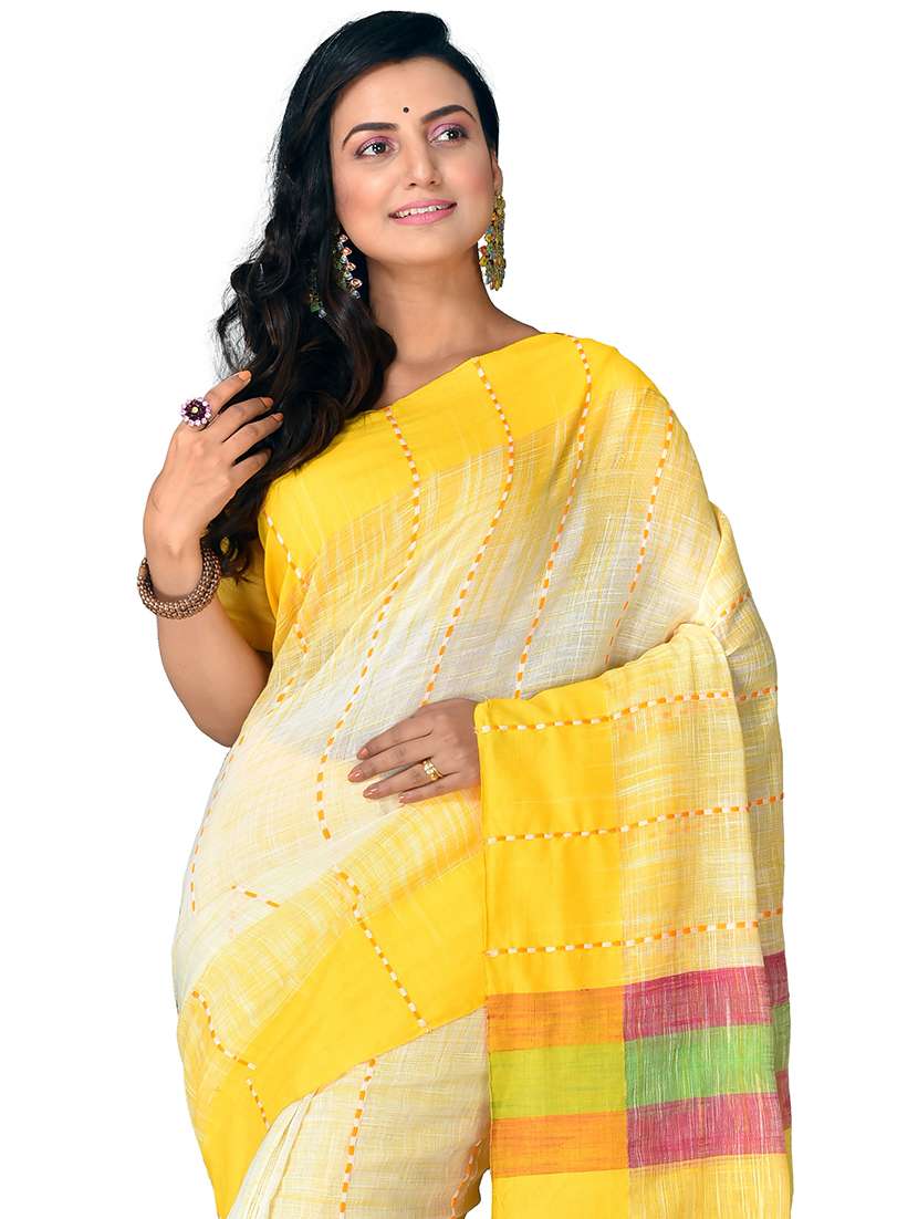 women's solid with work multi colored saree with blouse - 20614160 -  Standard Image - 2