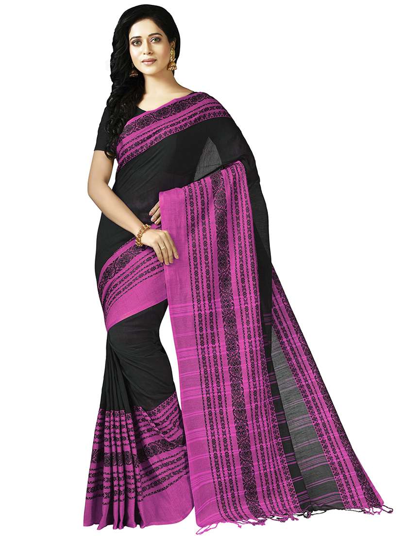 multi colored cotton handloom saree with blouse