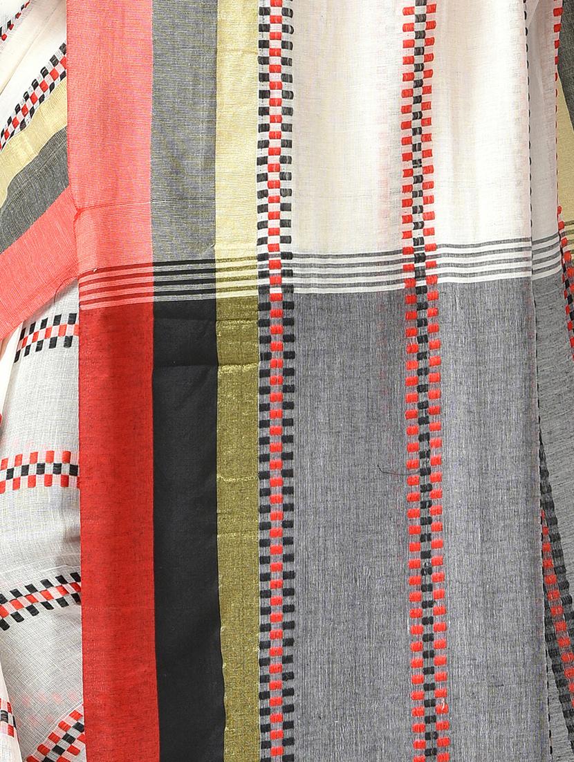 women multi color embroidered handloom saree with blouse - 20614202 - Standard Image - 2