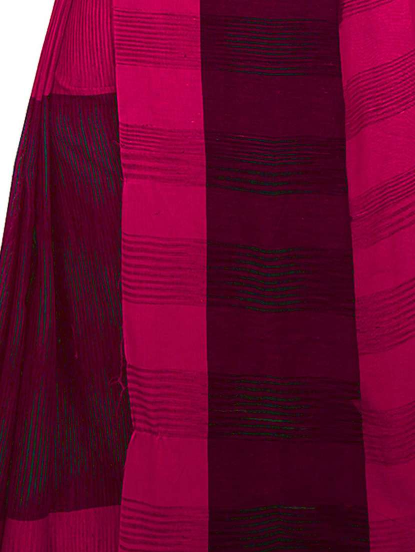 women pink stripes handloom saree with blouse - 20614240 -  Standard Image - 2