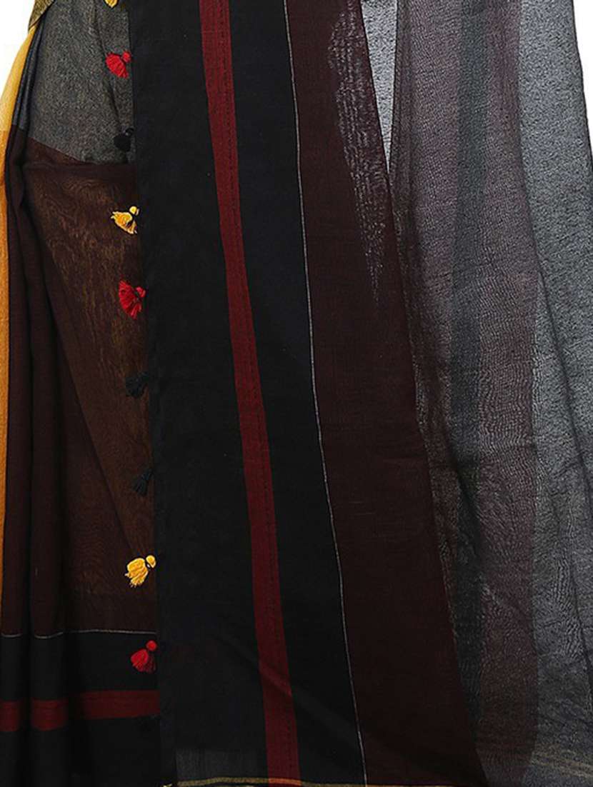 women multi color solid handloom saree with blouse - 20614275 - Standard Image - 2