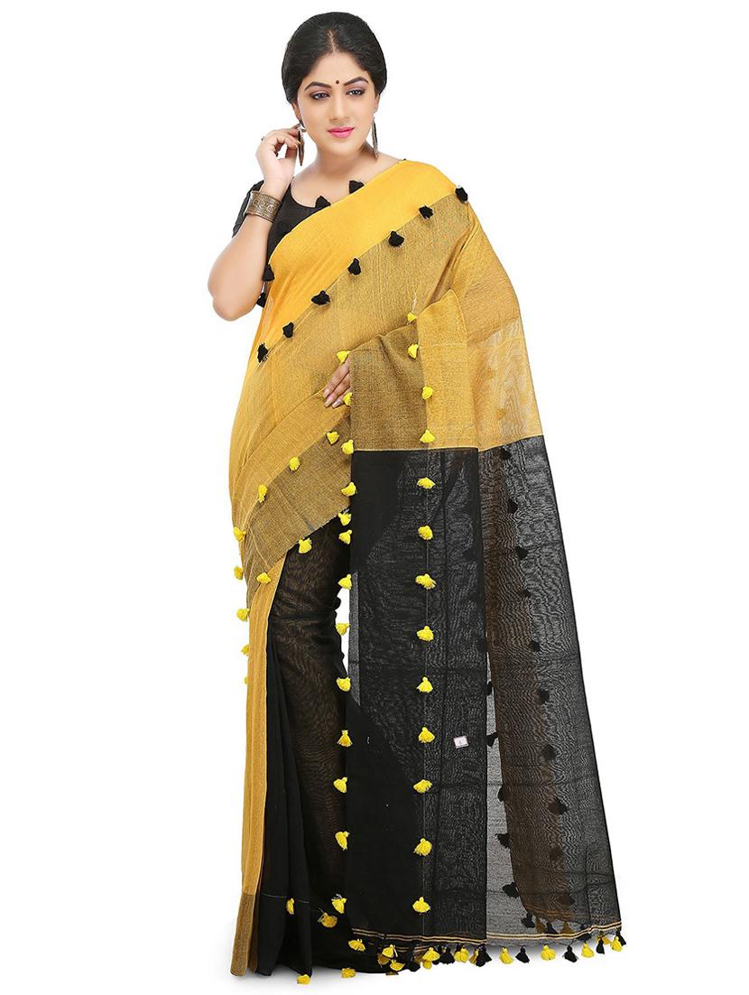 multi colored self design handloom saree with blouse - 20614284 - Zoom Image - 0