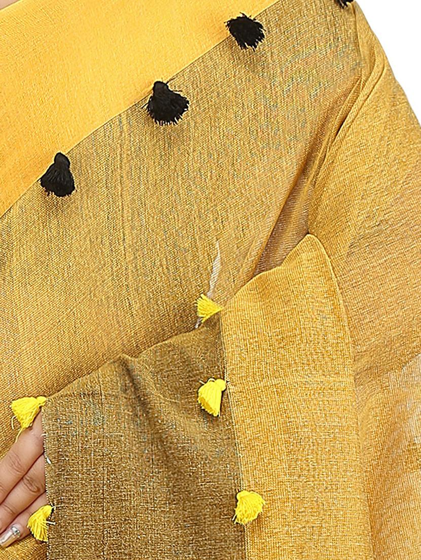 multi colored self design handloom saree with blouse - 20614284 - Standard Image - 2