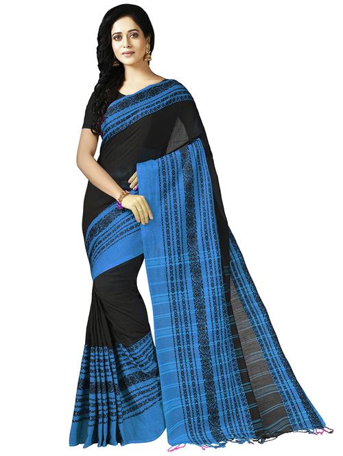 women's self design black colored saree with blouse - 20614374 -  Standard Image - 0