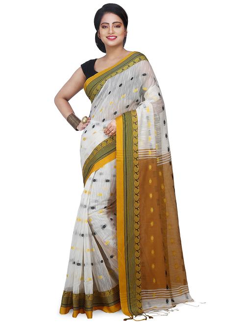 women white self design handloom saree with blouse - 20614380 -  Standard Image - 0