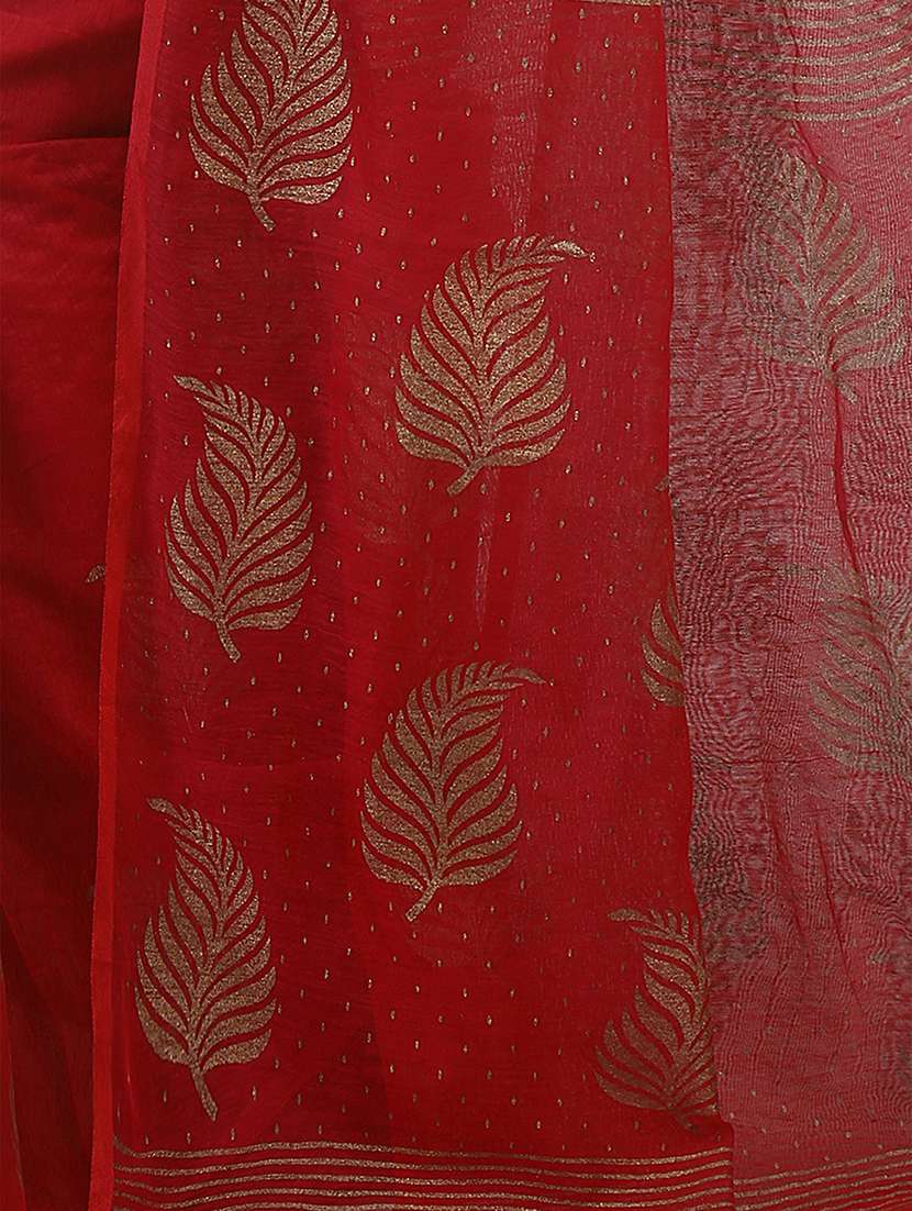 red printed saree with blouse - 20614392 -  Standard Image - 2
