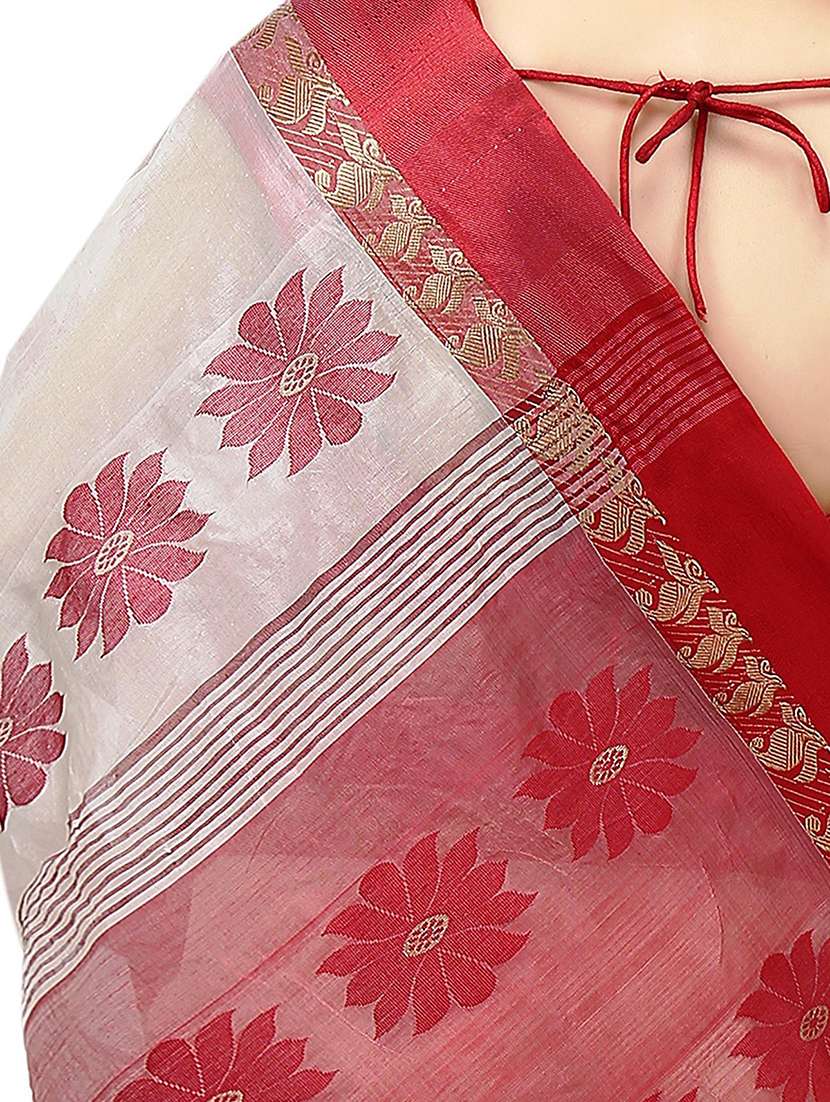 women's self design white colored saree - 20614438 -  Standard Image - 2