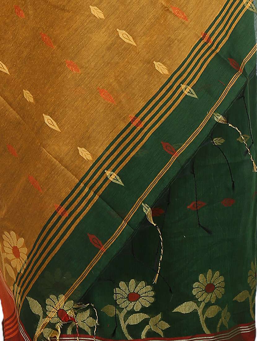 women green self design handloom saree with blouse - 20614441 -  Standard Image - 2