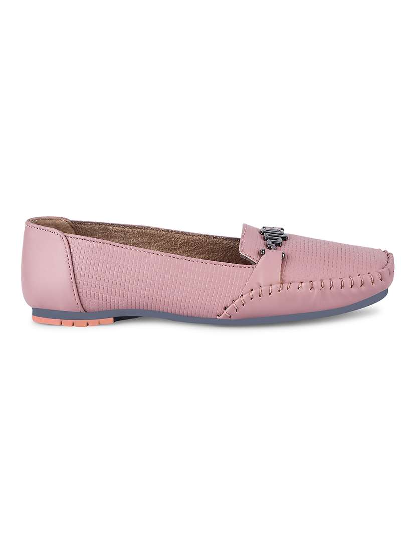 women mauve textured slip on loafer - 20614450 - Standard Image - 2
