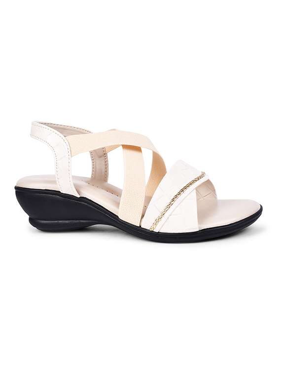 women cream ankle strap sandal - 20614466 - Standard Image - 2