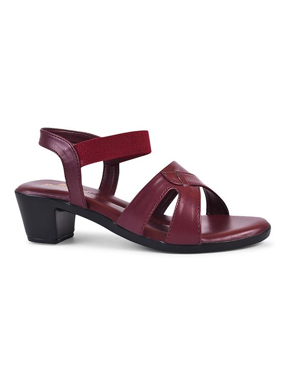 women burgundy ankle strap sandal - 20614471 - Standard Image - 2