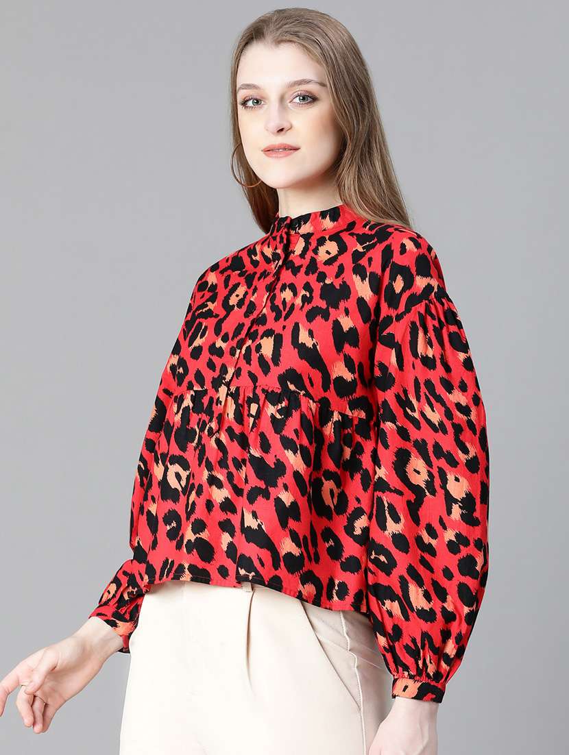 women red animal printed regular top - 20615228 -  Standard Image - 2