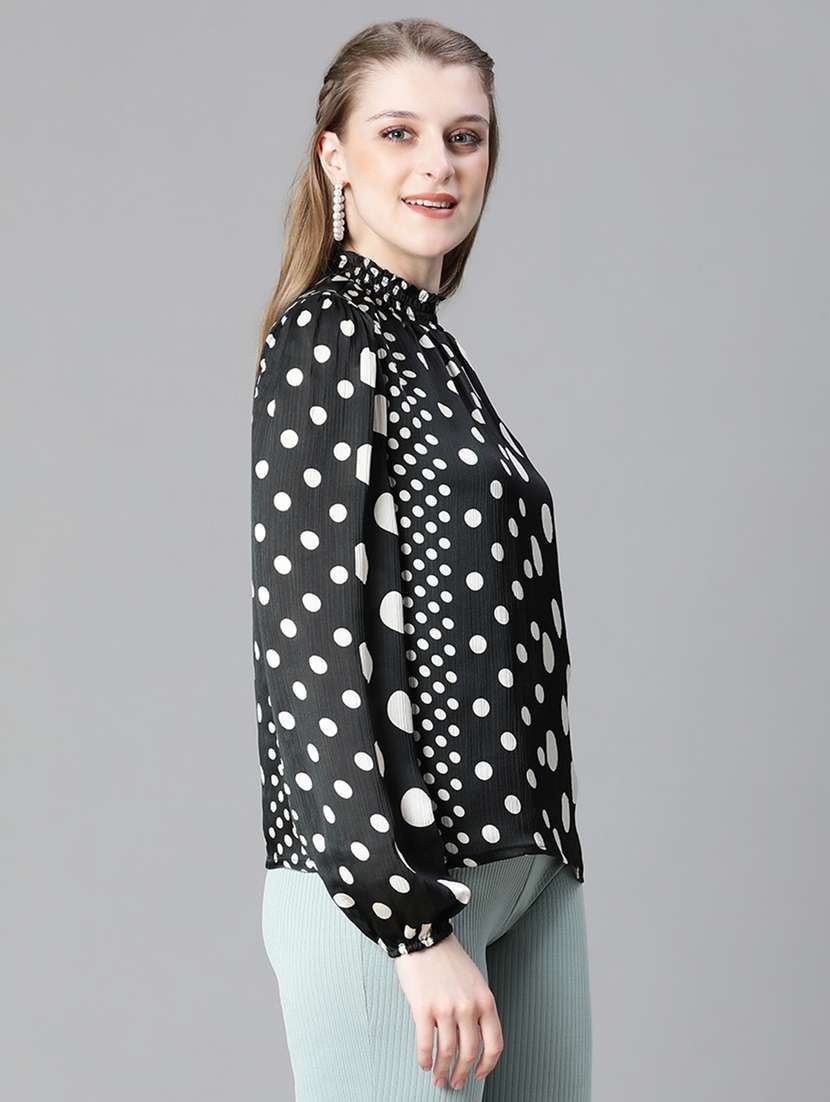women black printed blouson top - 20615233 -  Standard Image - 2