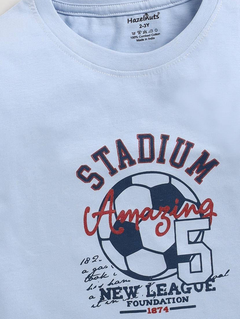 kids light blue front print t-shirt - 20615502 - Standard Image - 2