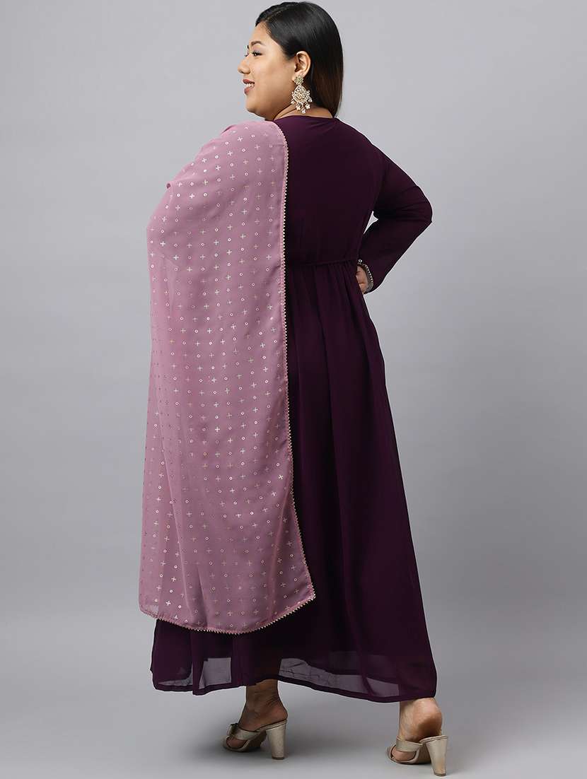 women purple plus size a-line kurta - 20616509 -  Standard Image - 2