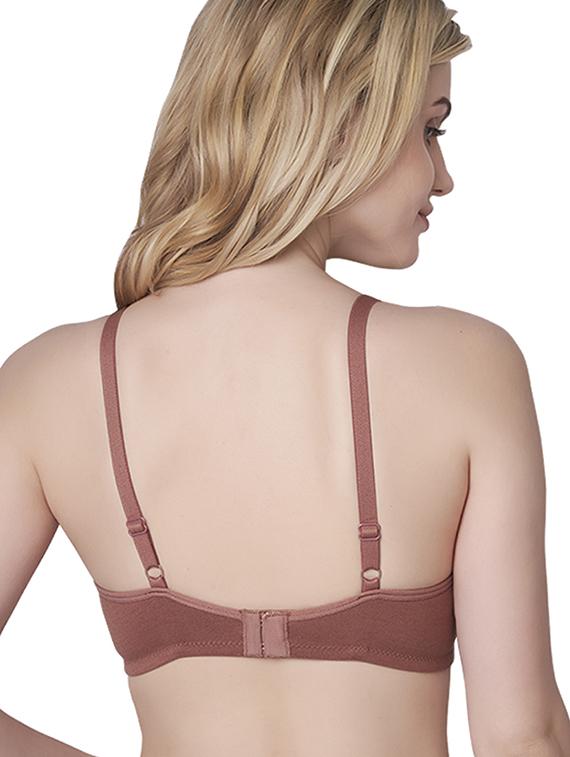brown cotton blend push up bra - 20616629 - Standard Image - 2