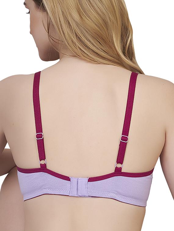 lavender cotton blend push up bra - 20616630 - Standard Image - 2