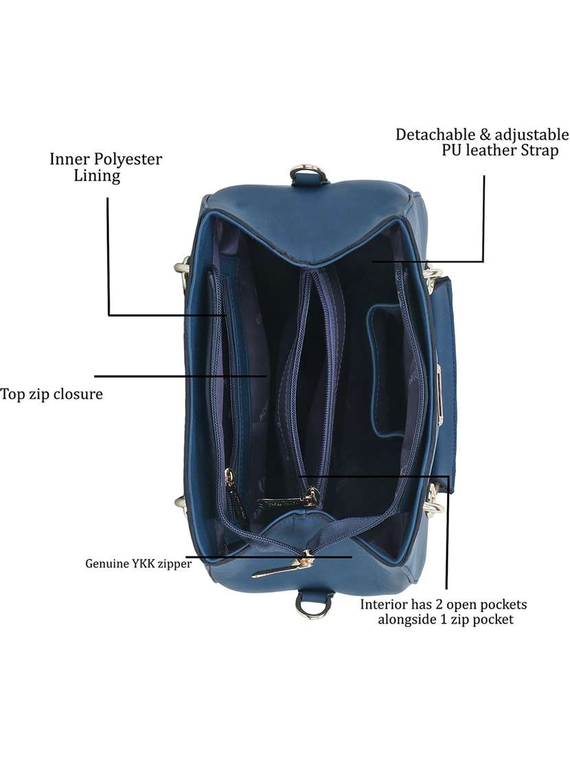 teal blue leatherette (pu) regular handbag - 20616933 -  Standard Image - 2