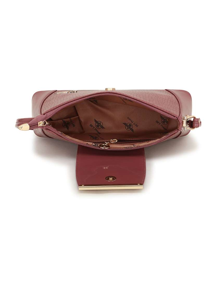 mauve leatherette (pu) regular handbag - 20616940 - Standard Image - 2