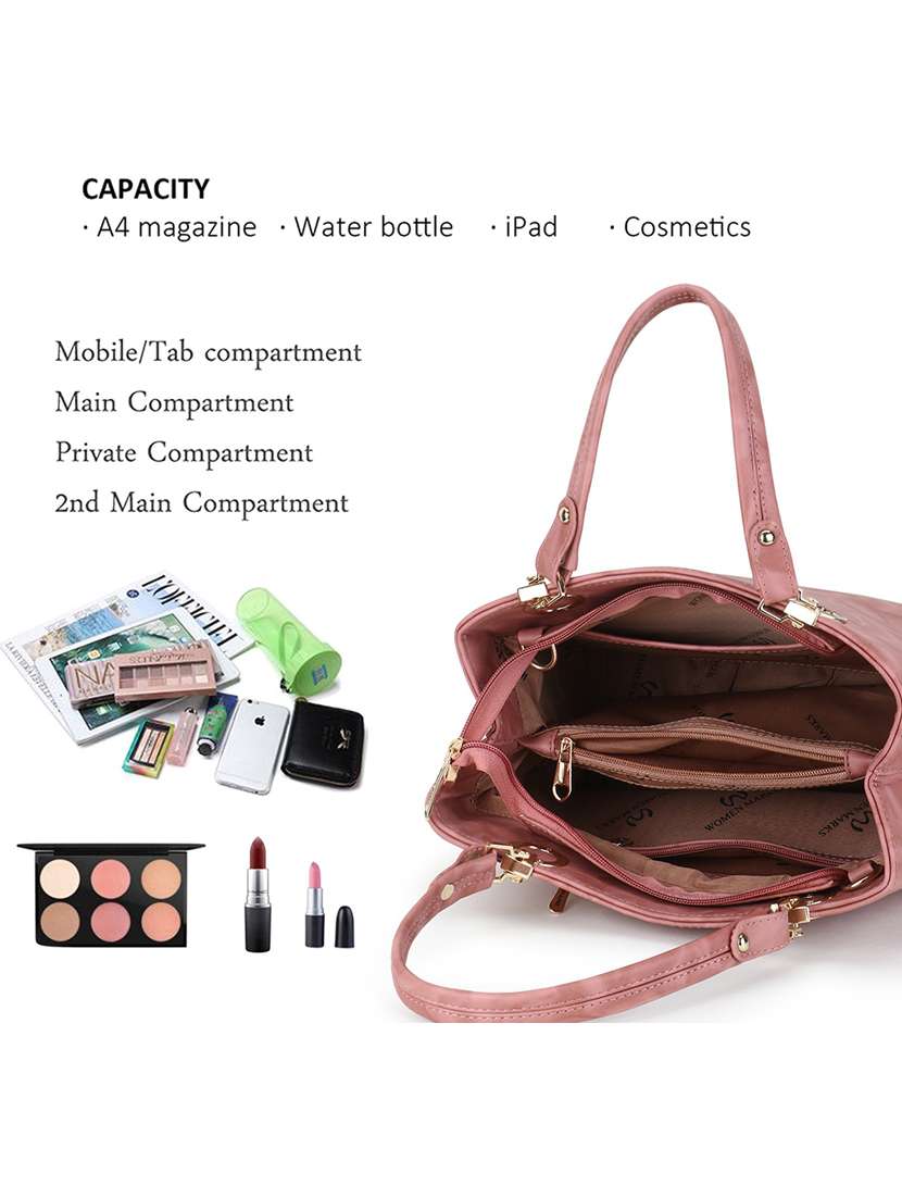 mauve leatherette (pu) regular handbag - 20617002 -  Standard Image - 2