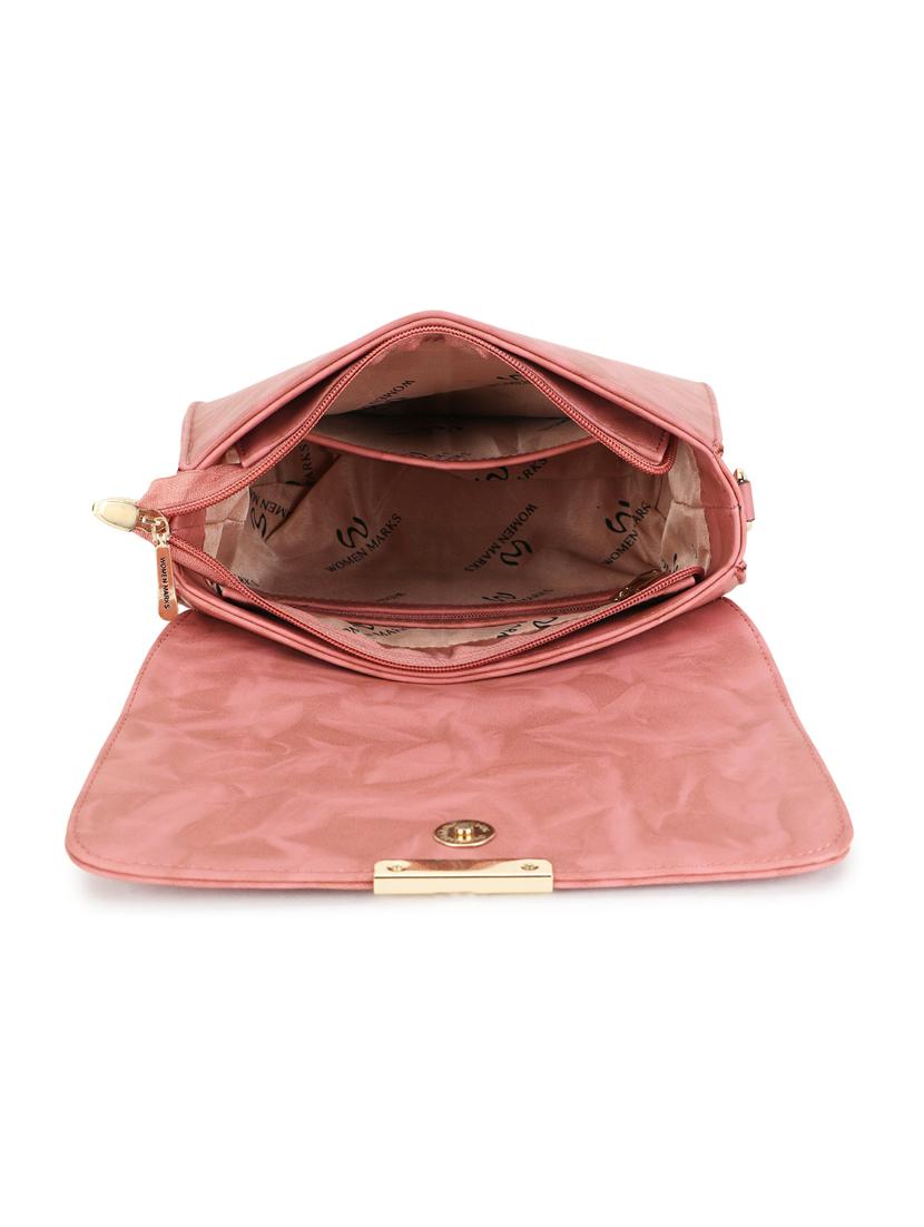 peach leatherette (pu) regular handbag - 20617079 - Standard Image - 2