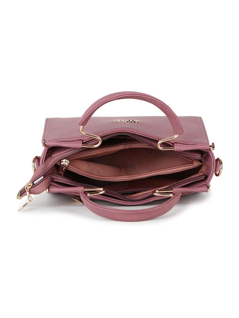 mauve leatherette (pu) regular handbag - 20617130 -  Standard Image - 2
