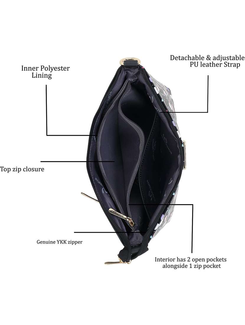 black leatherette (pu) regular sling bag - 20617237 -  Standard Image - 2