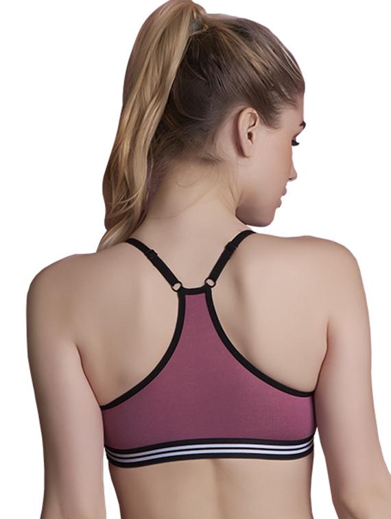 purple cotton blend sports bra - 20617459 - Standard Image - 2