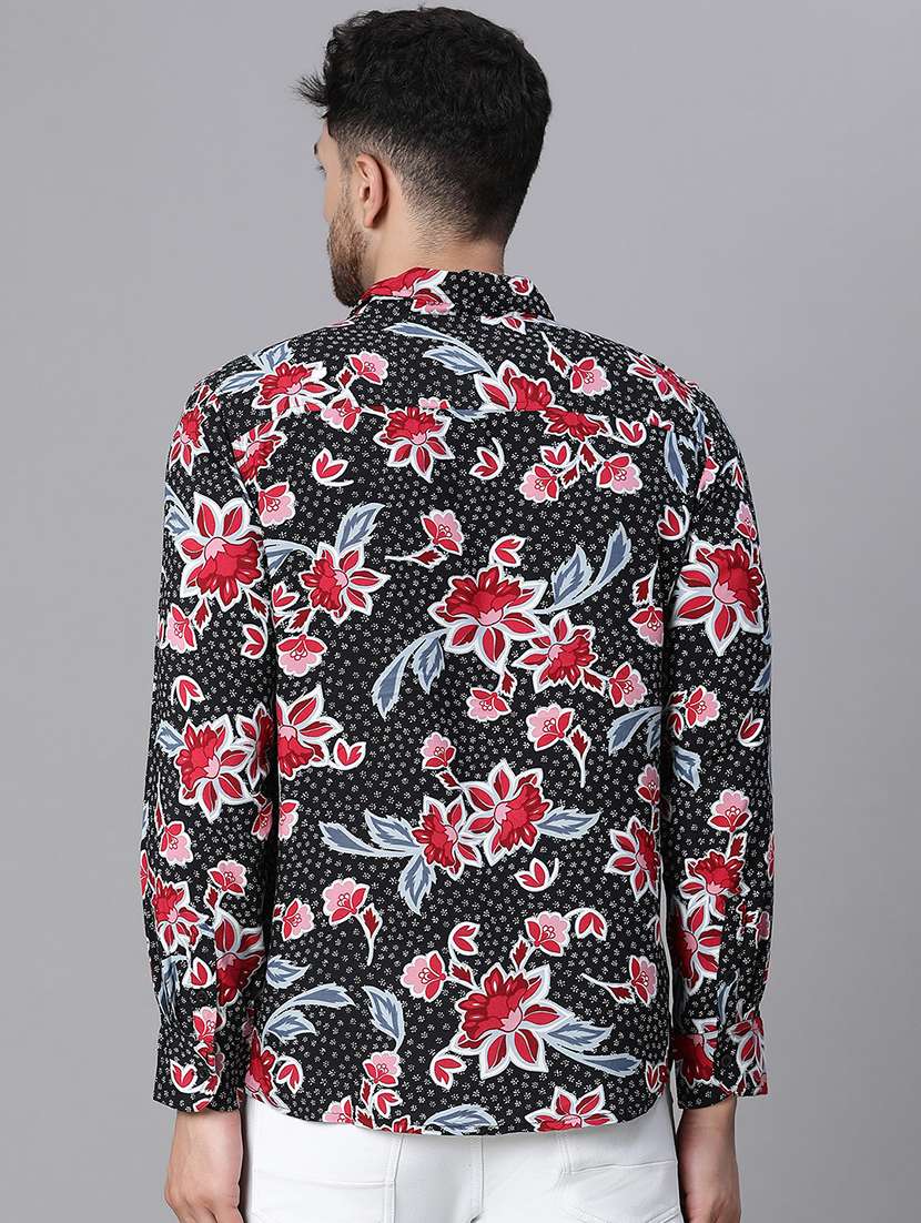 men black floral printed casual shirt - 20617472 - Standard Image - 2
