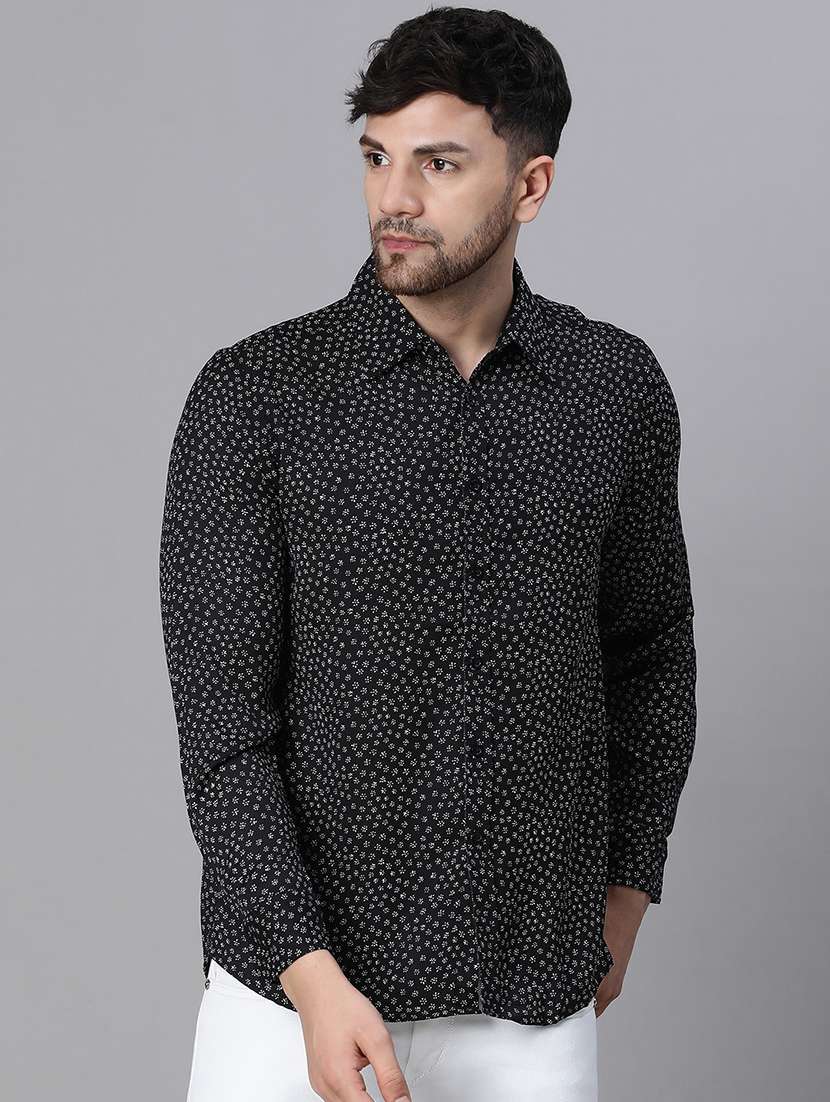 men black printed casual shirt