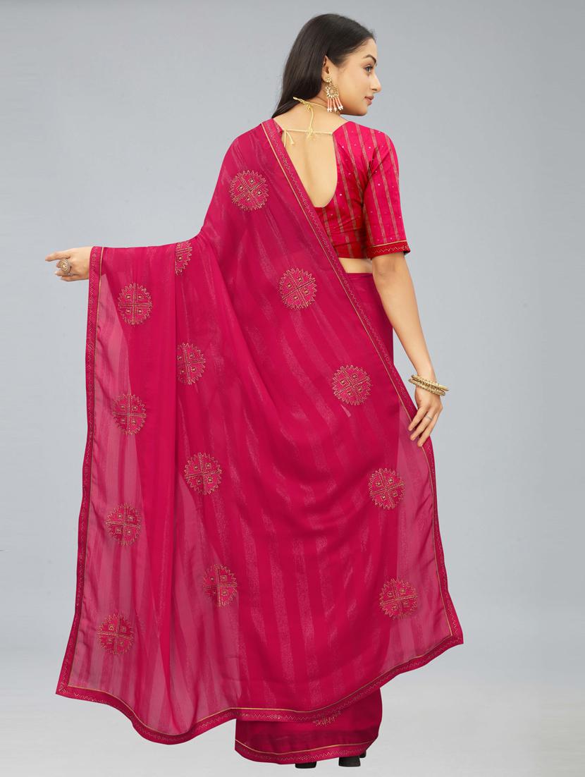 women pink embellished saree with blouse - 20620530 - Standard Image - 2