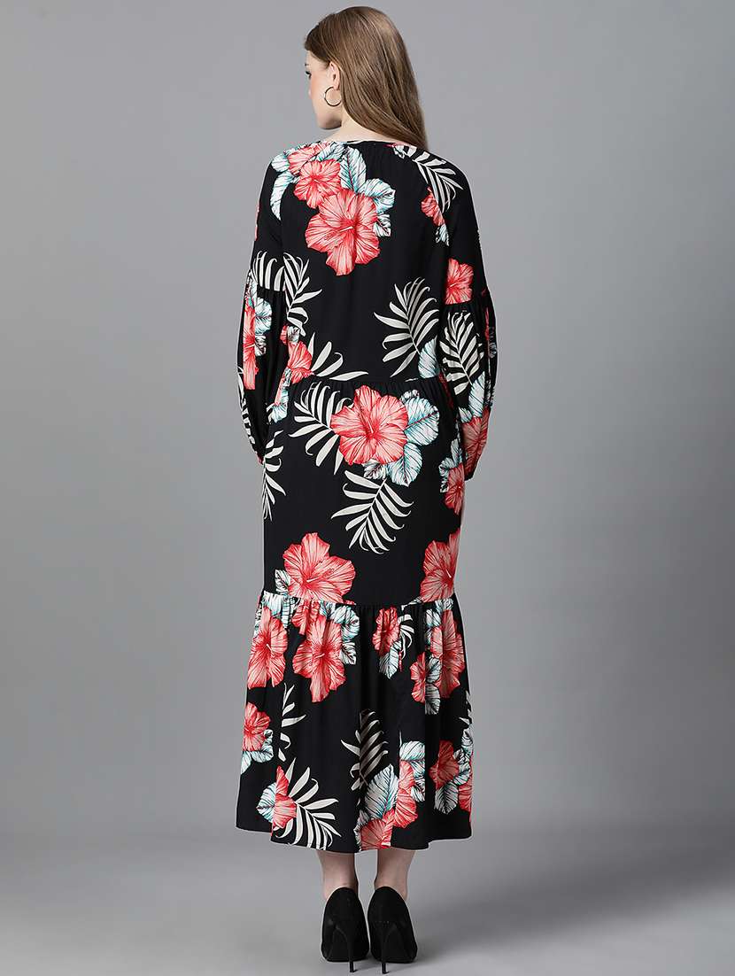 women black floral printed maxi dress - 20622626 -  Standard Image - 2