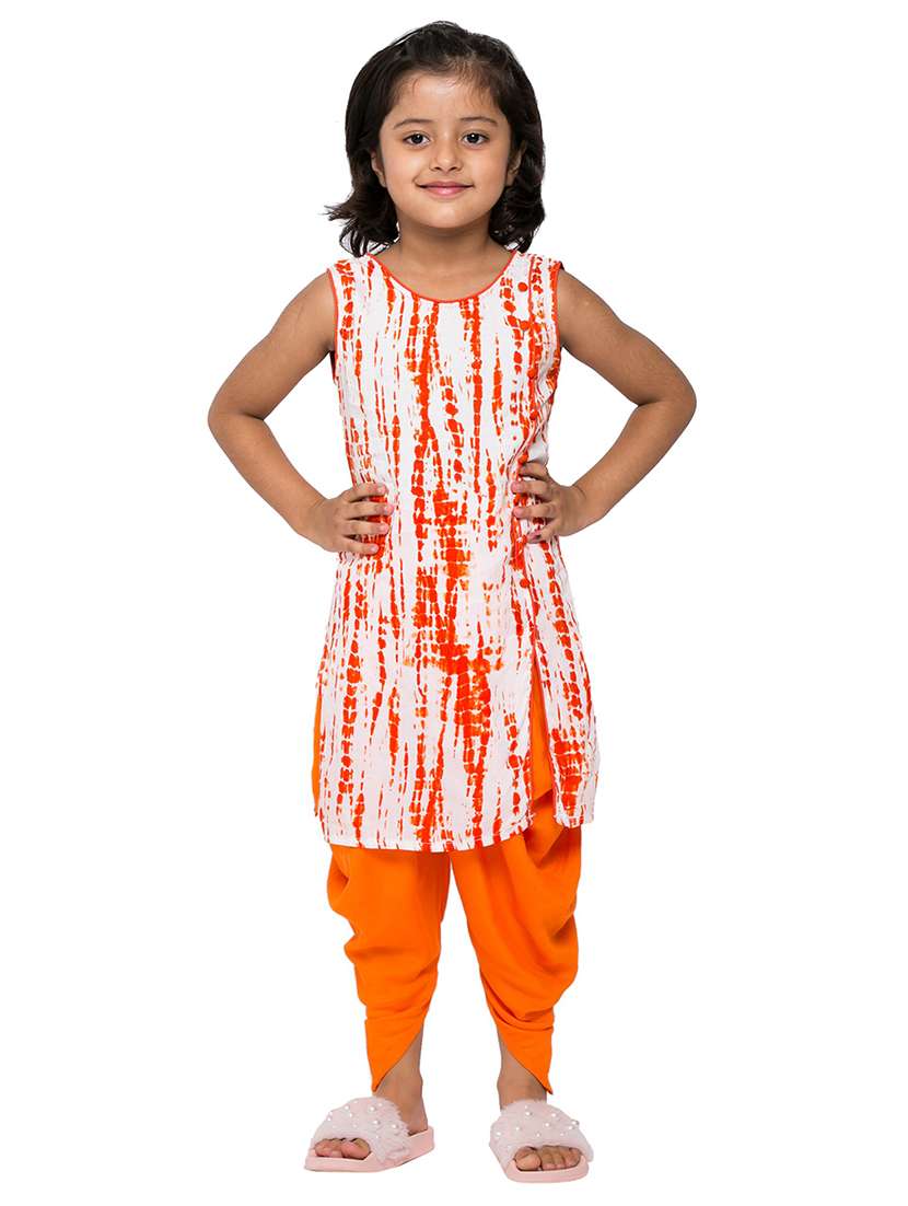 girls tie & dye kurta salwar set - 20622698 -  Zoom Image - 0