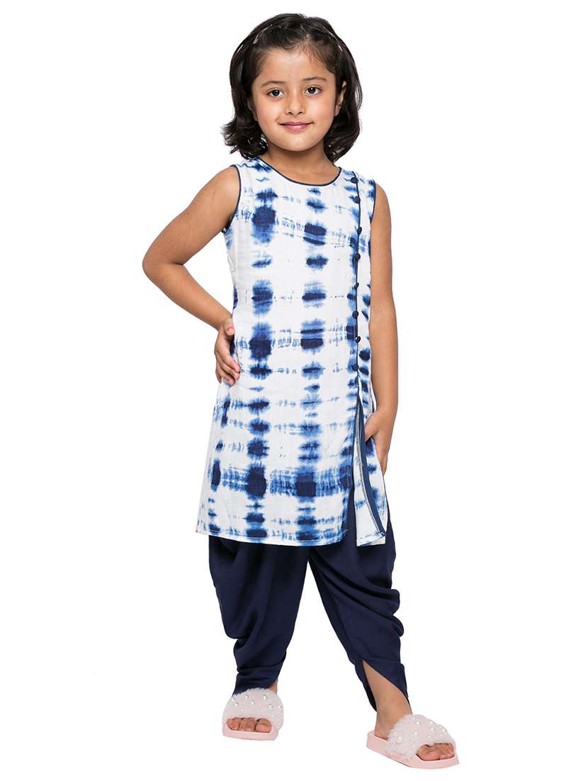 girls tie & dye kurta salwar set - 20622701 -  Zoom Image - 0