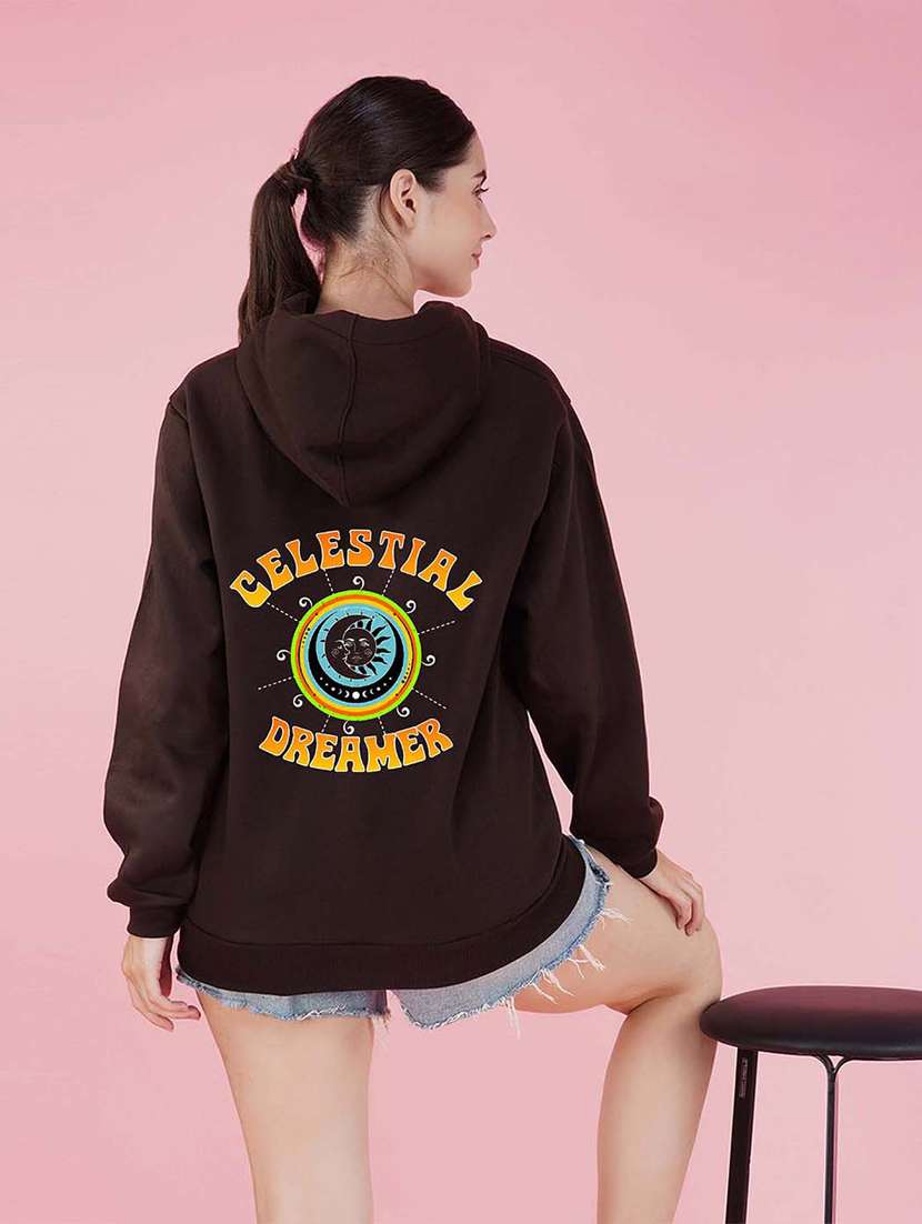 brown long sleeve hooded sweatshirt - 20623678 -  Standard Image - 2