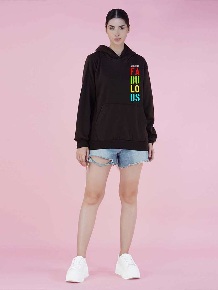 brown long sleeve hooded sweatshirt - 20623686 -  Standard Image - 2