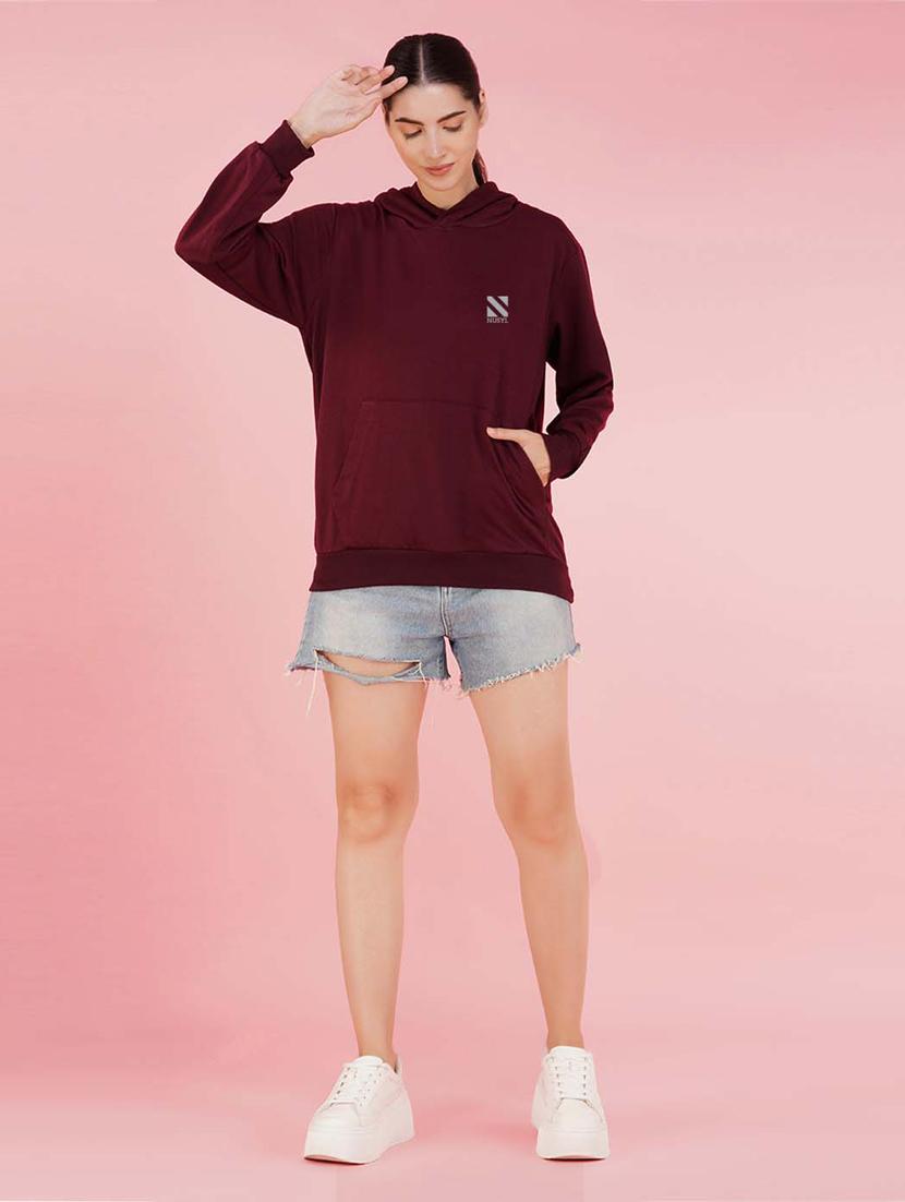 maroon long sleeve hooded sweatshirt - 20623690 - Standard Image - 2