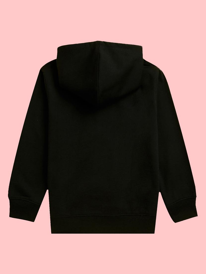 kids black graphic printed hooded sweatshirt - 20623735 - Standard Image - 2