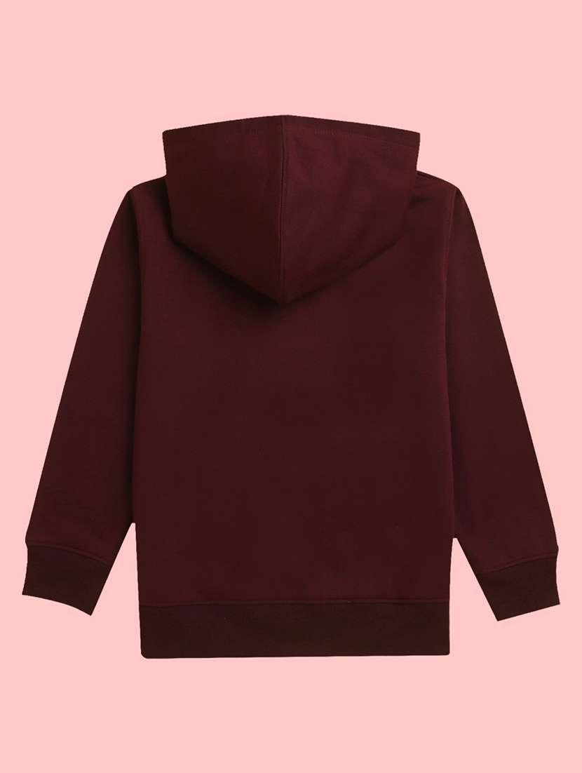 kids burgundy graphic printed hooded sweatshirt - 20623739 - Standard Image - 2