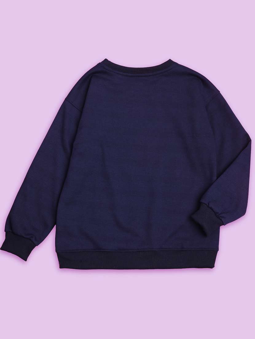 kids navy blue graphic print sweatshirt - 20623764 - Standard Image - 2