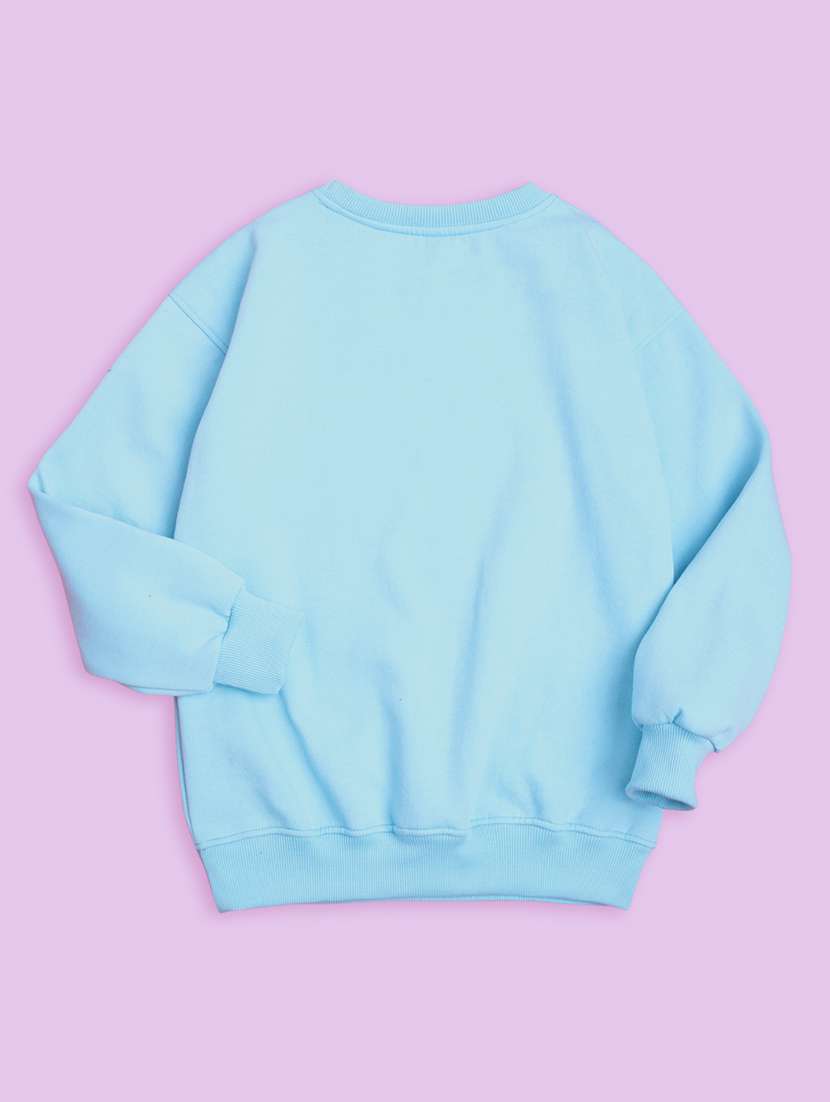light blue fleece graphic sweatshirt - 20623776 - Standard Image - 2