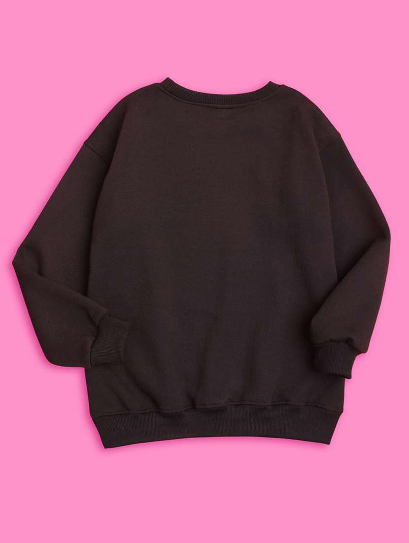 crew neck coffee brown graphic sweatshirt - 20624261 - Standard Image - 2