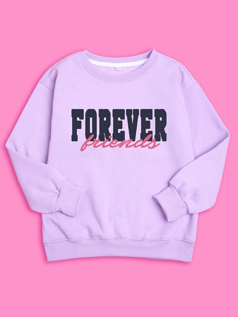 kids front print woolen pullover sweatshirt - 20624297 - Standard Image - 2